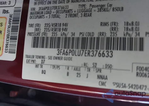 2014 Ford Fusion Hybrid Se from USA, damaged, VIN 3FA6P0LU7ER376633